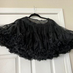 Women black Petticoat Crinoline Underskirt Goth Punk Vintage Tutu Skirt Fluffy